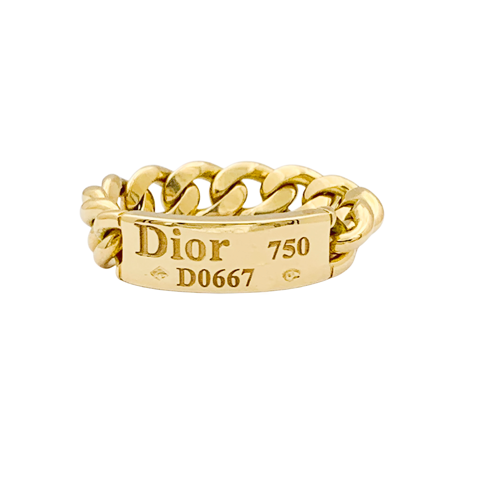 Bague DIOR, "Gourmette" en or jaune. 1