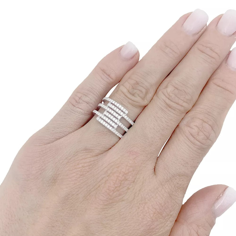 Bague Messika "Gatsby", or blanc, diamants. 6