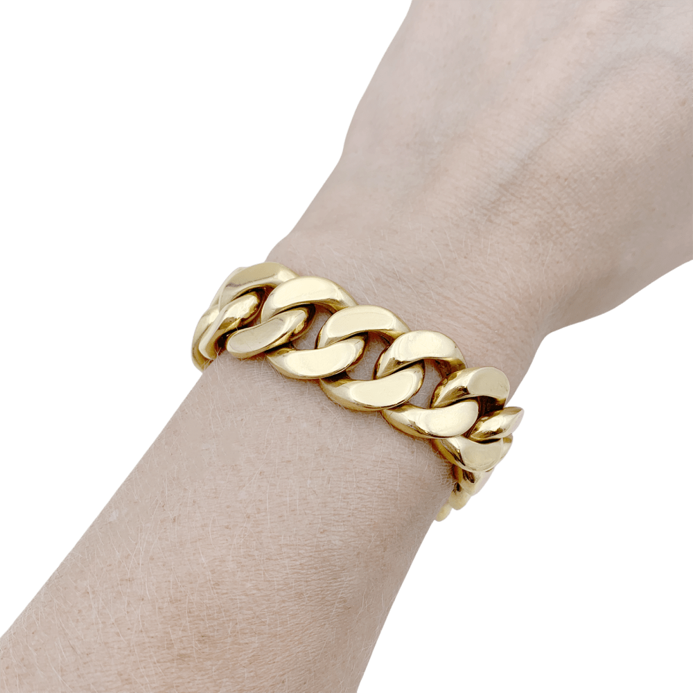 Bracelet vintage gourmette en or rose. 5