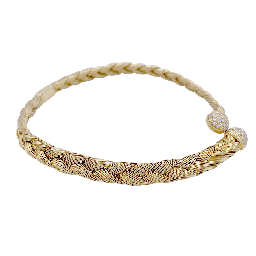 Collier vintage or jaune et diamants. 3