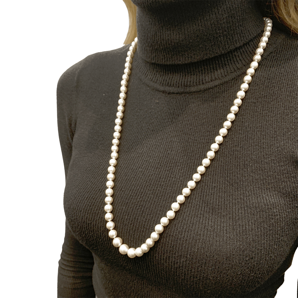 Sautoir perles akoya, or jaune. 6