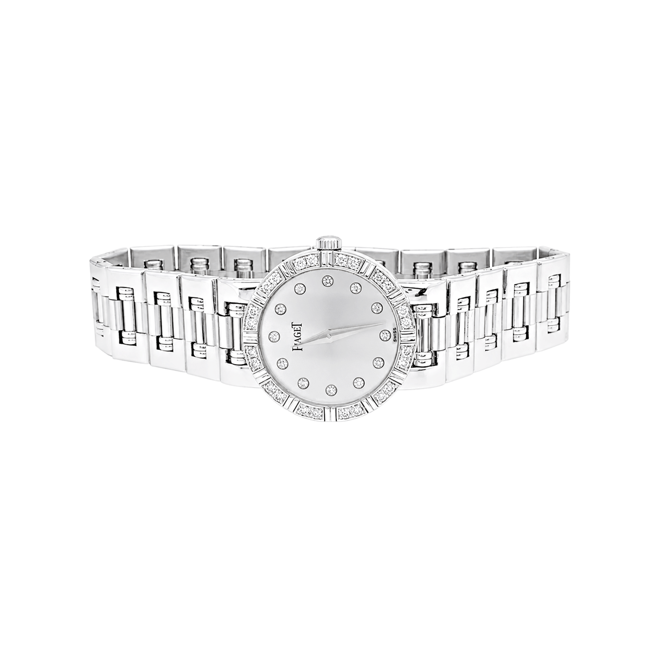 Montre Piaget, "Dancer", or blanc, diamants. 2