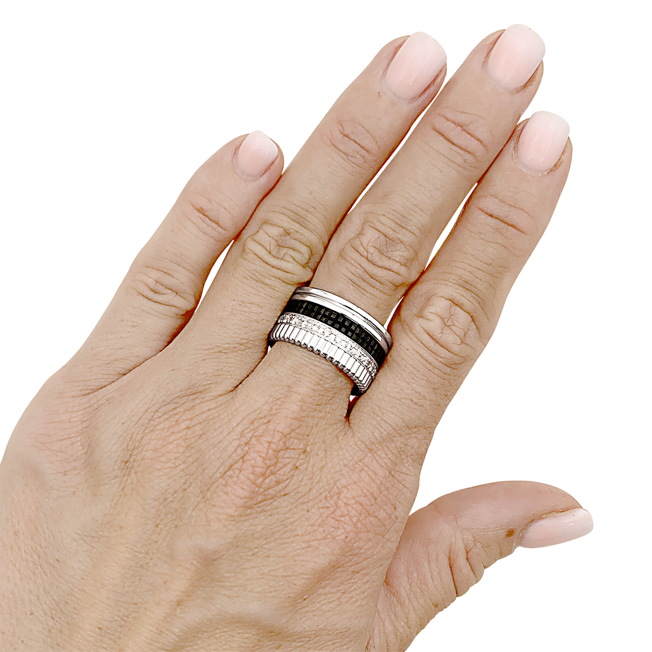 Bague Boucheron, "Quatre Black Edition Large", or blanc, PVD et diamants. 7