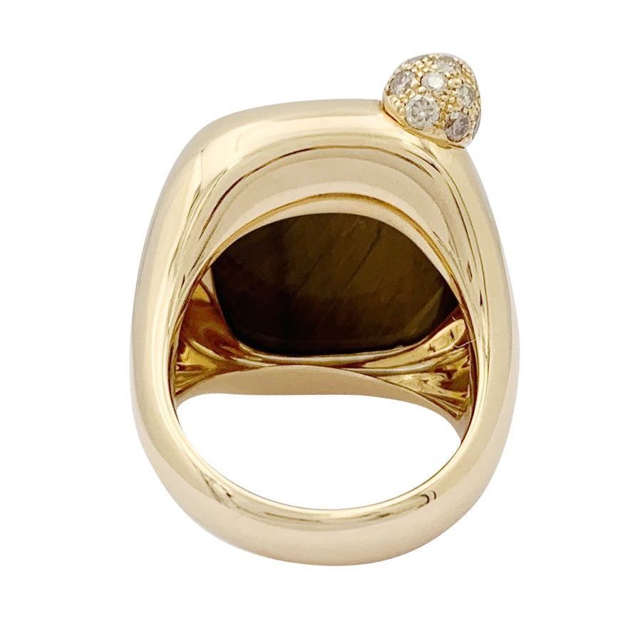 Bague Pomellato "Ritratto" or rose, diamants, oeil de tigre. 3