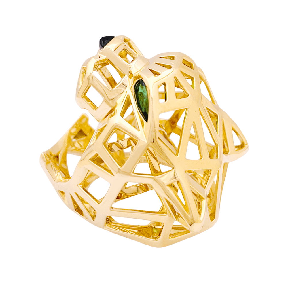 Bague Cartier, "Panthère de Cartier", or jaune, tsavorites, onyx. 2