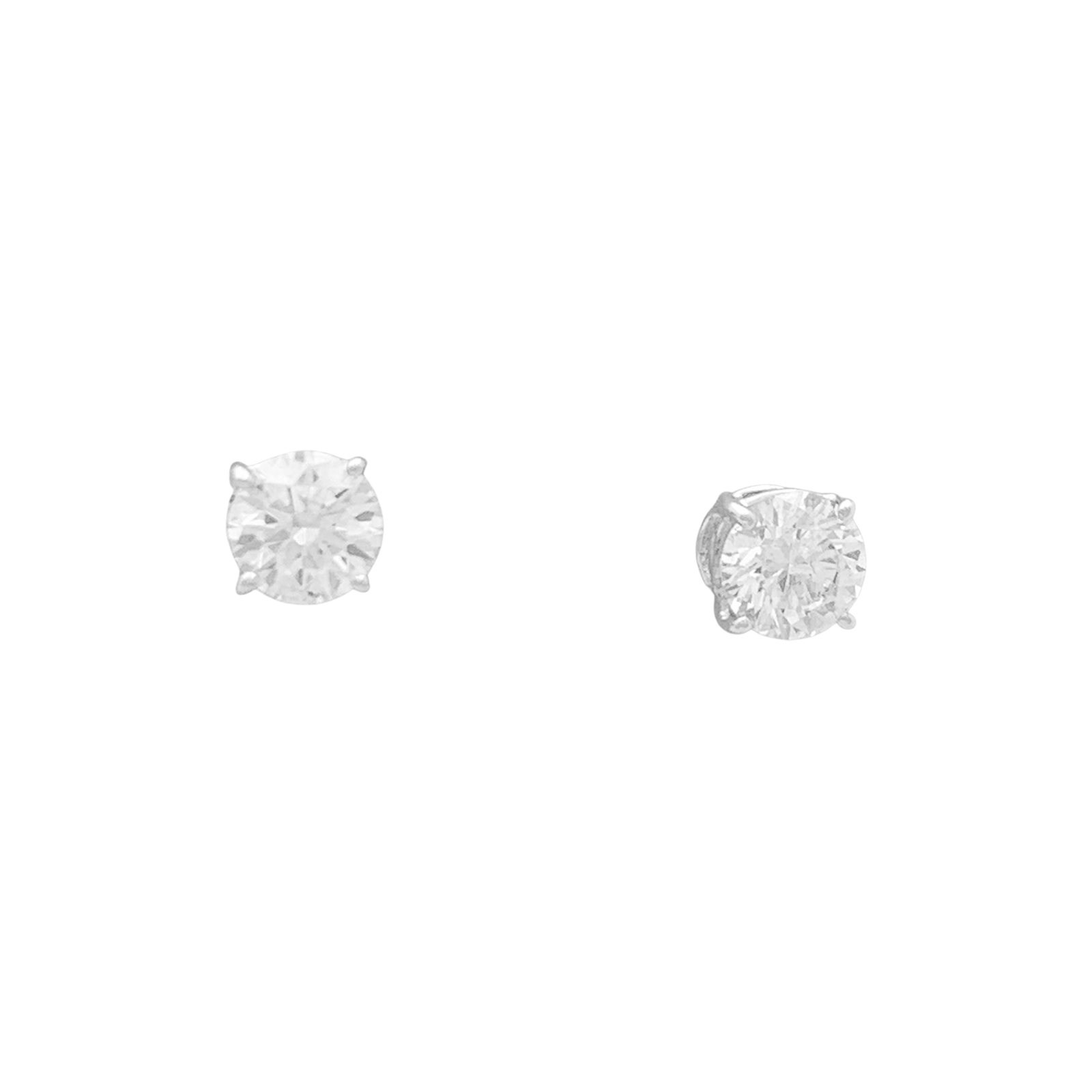 Puces d'oreilles or blanc 750/000, diamants. 1