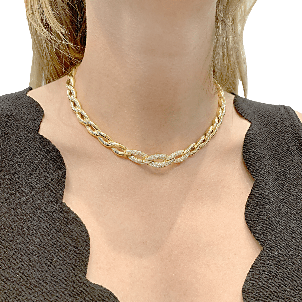 Collier Van Cleef & Arpels, or jaune, diamants. 6