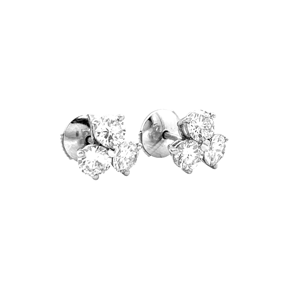 Boucles d'oreilles, platine et diamants. 2