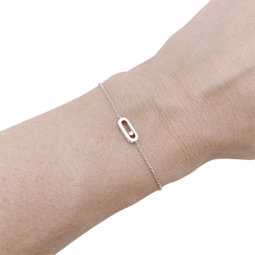 Bracelet Messika, "Move Uno", or blanc, diamant. 5