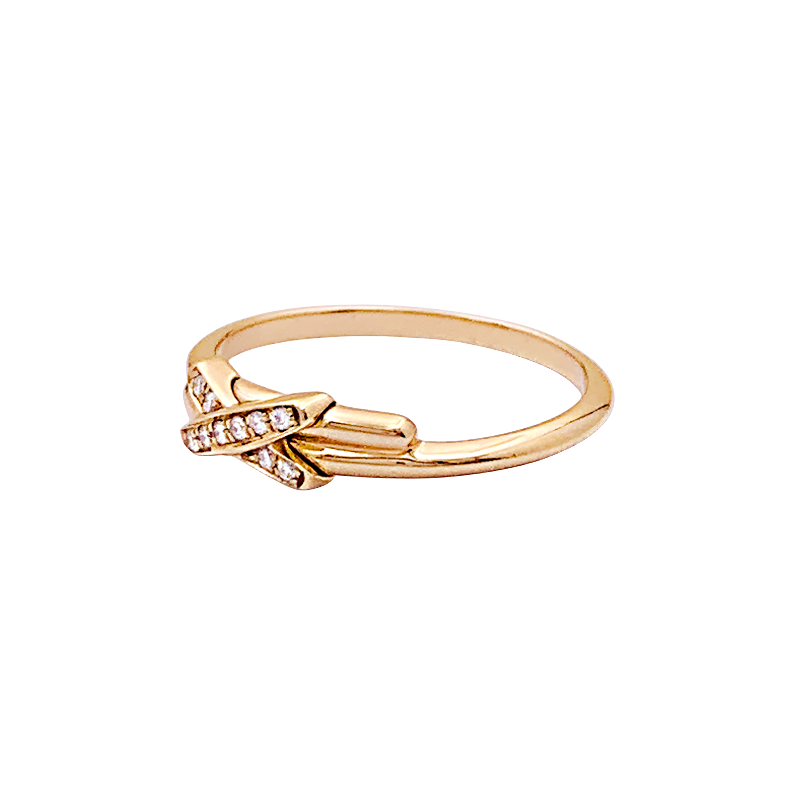Bague Chaumet, "Jeux de Liens", or rose et diamants. 2