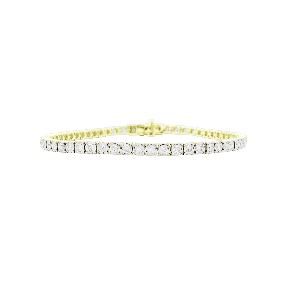 Bracelet ligne deux ors, diamants, 2 carats. 1