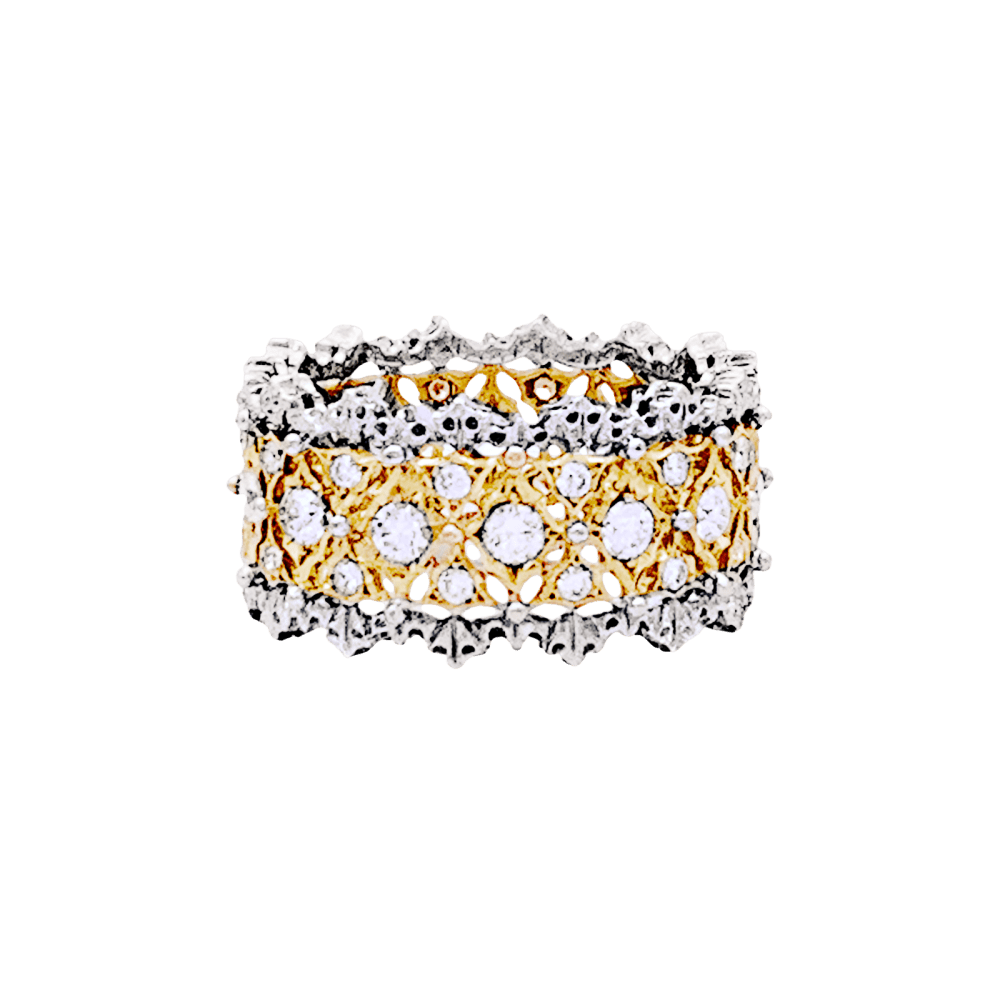 Bague Buccellati, "Eternelle Band", deux ors, diamants. 2