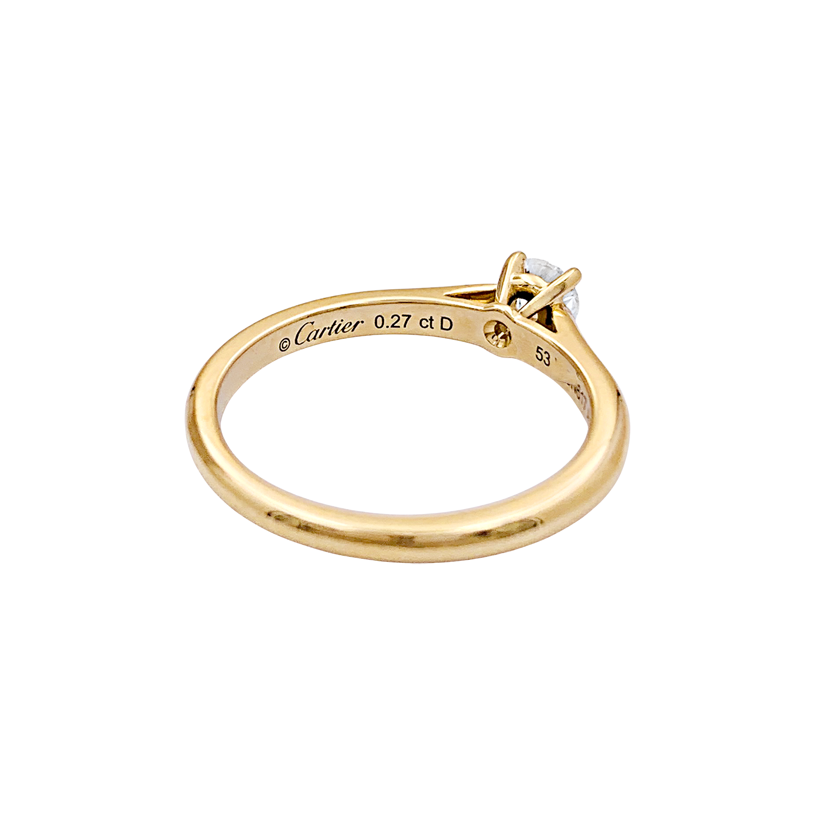 Solitaire Cartier,"1895", or jaune, diamant. 4