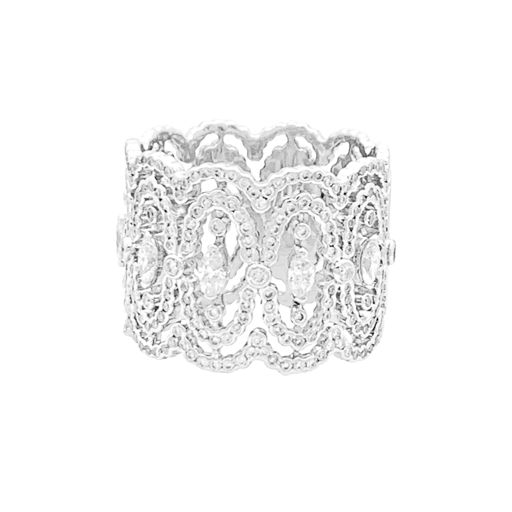 Bague Messika, "Arabesque", or blanc, diamants. 1