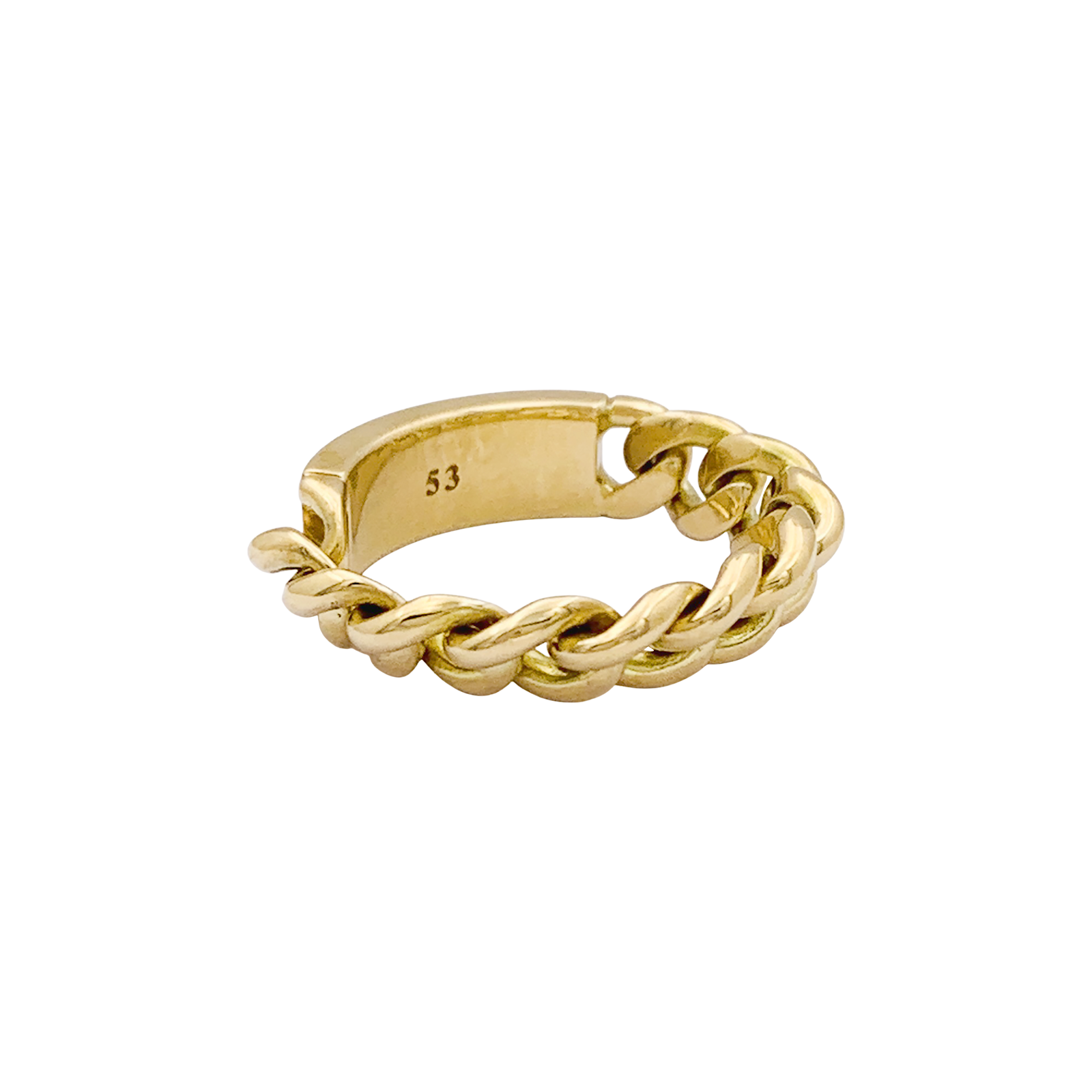 Bague DIOR, "Gourmette" en or jaune. 4