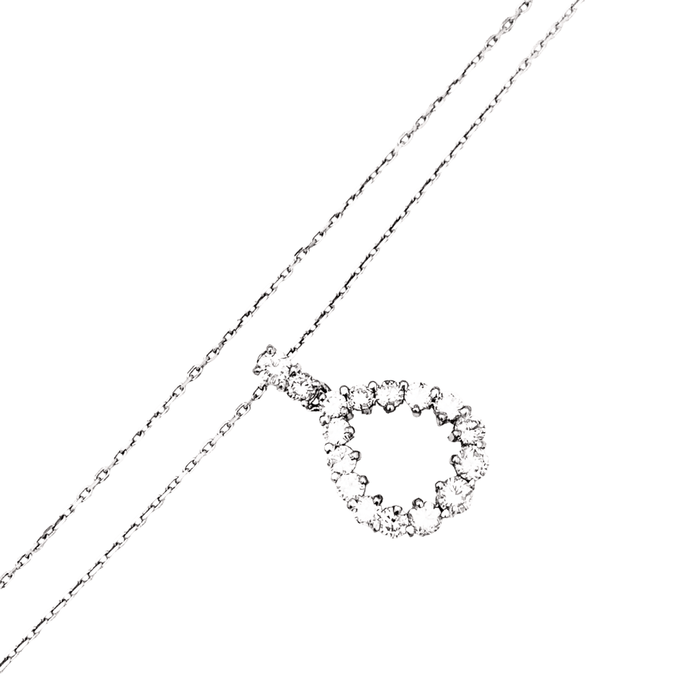 Collier or blanc et diamants. 3