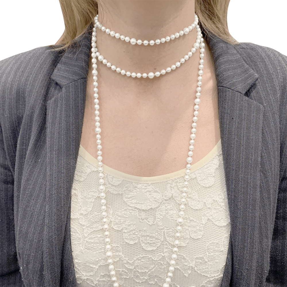 Long sautoir de perles et or jaune. 7