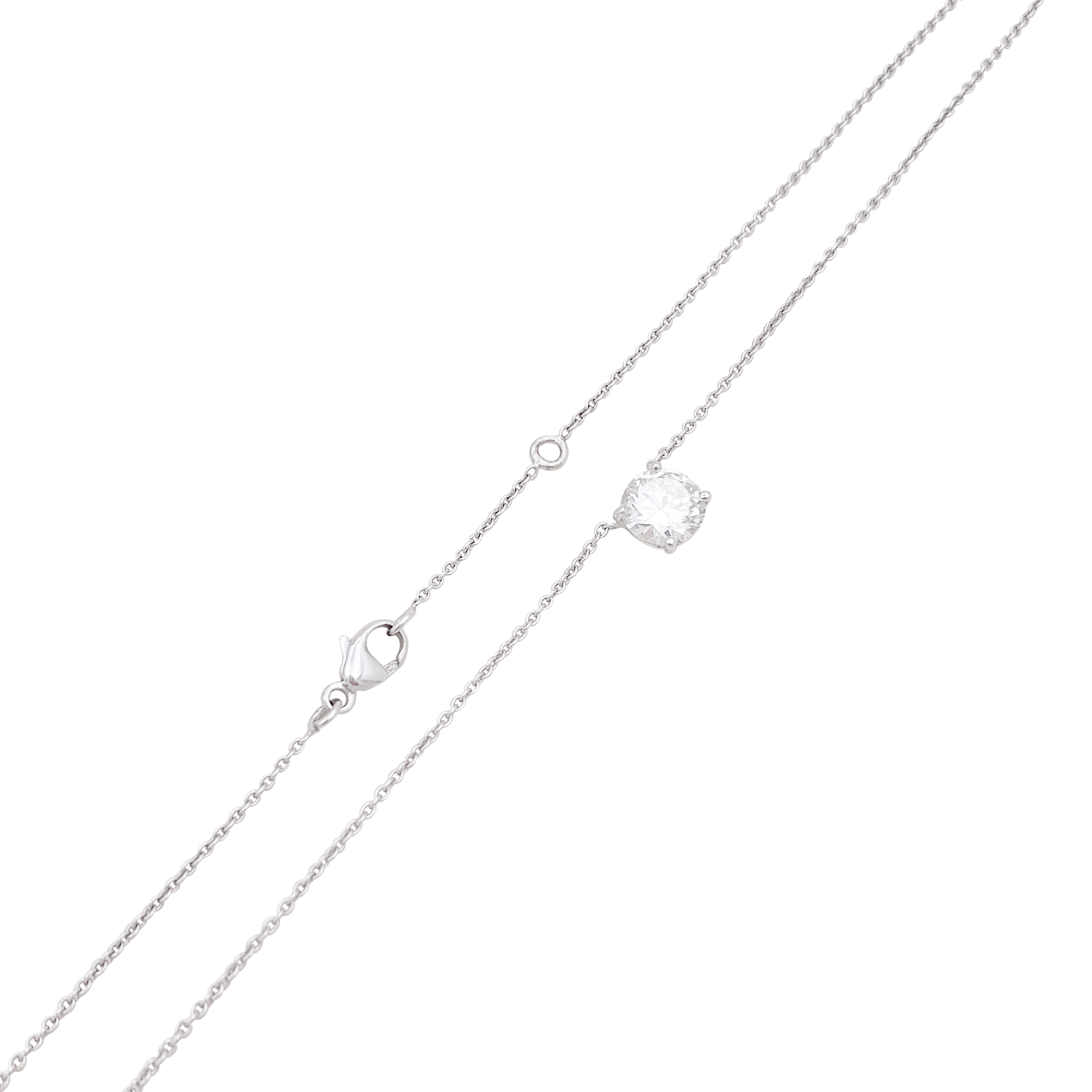 Collier solitaire diamant. 3