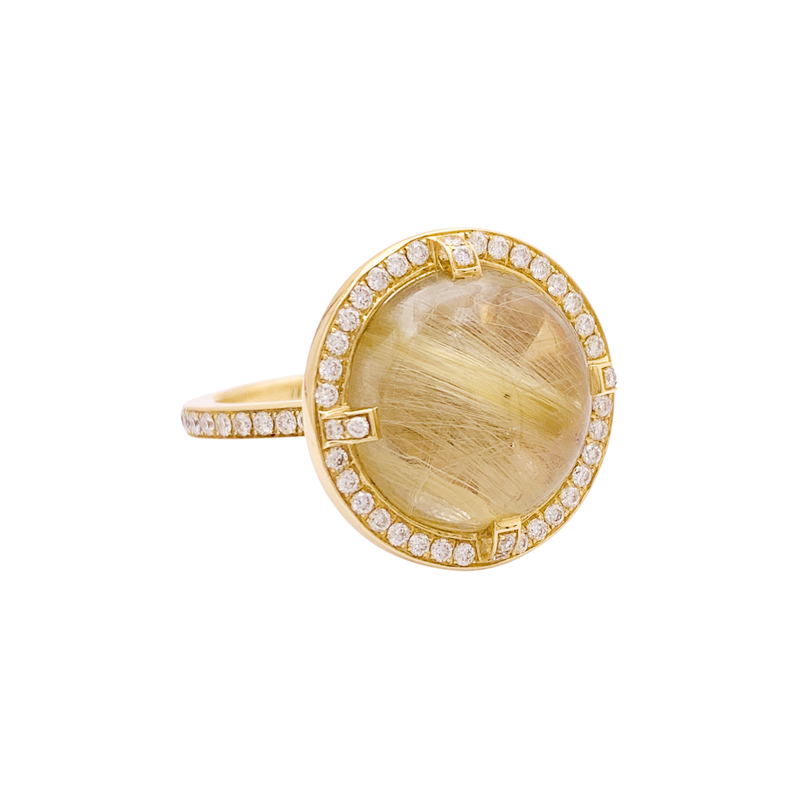 Bague CHAUMET, "Attrape Moi Si Tu M’aimes", "Galet", or jaune, diamants, quartz rutile. 4