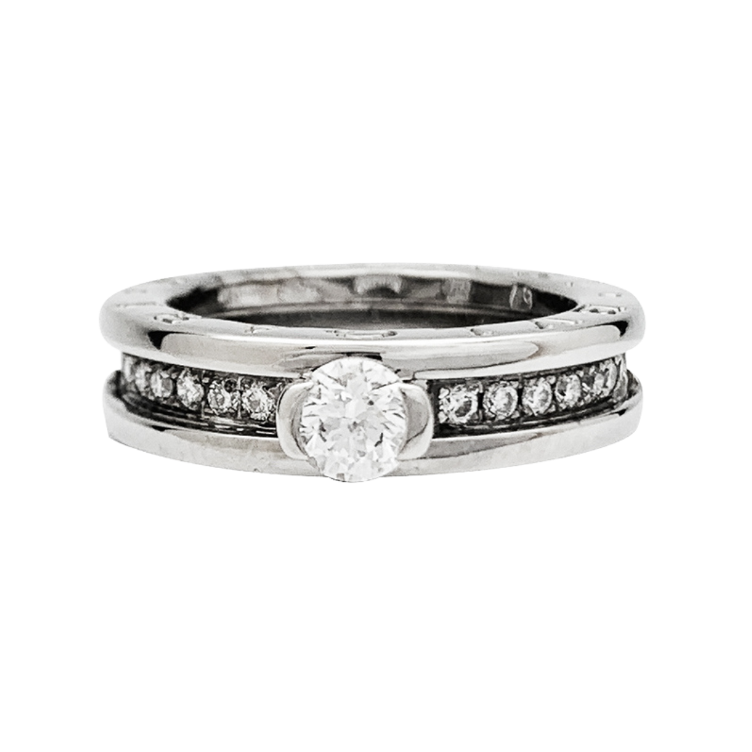 Bague Bulgari, "B.Zero1", or blanc et diamant central 1