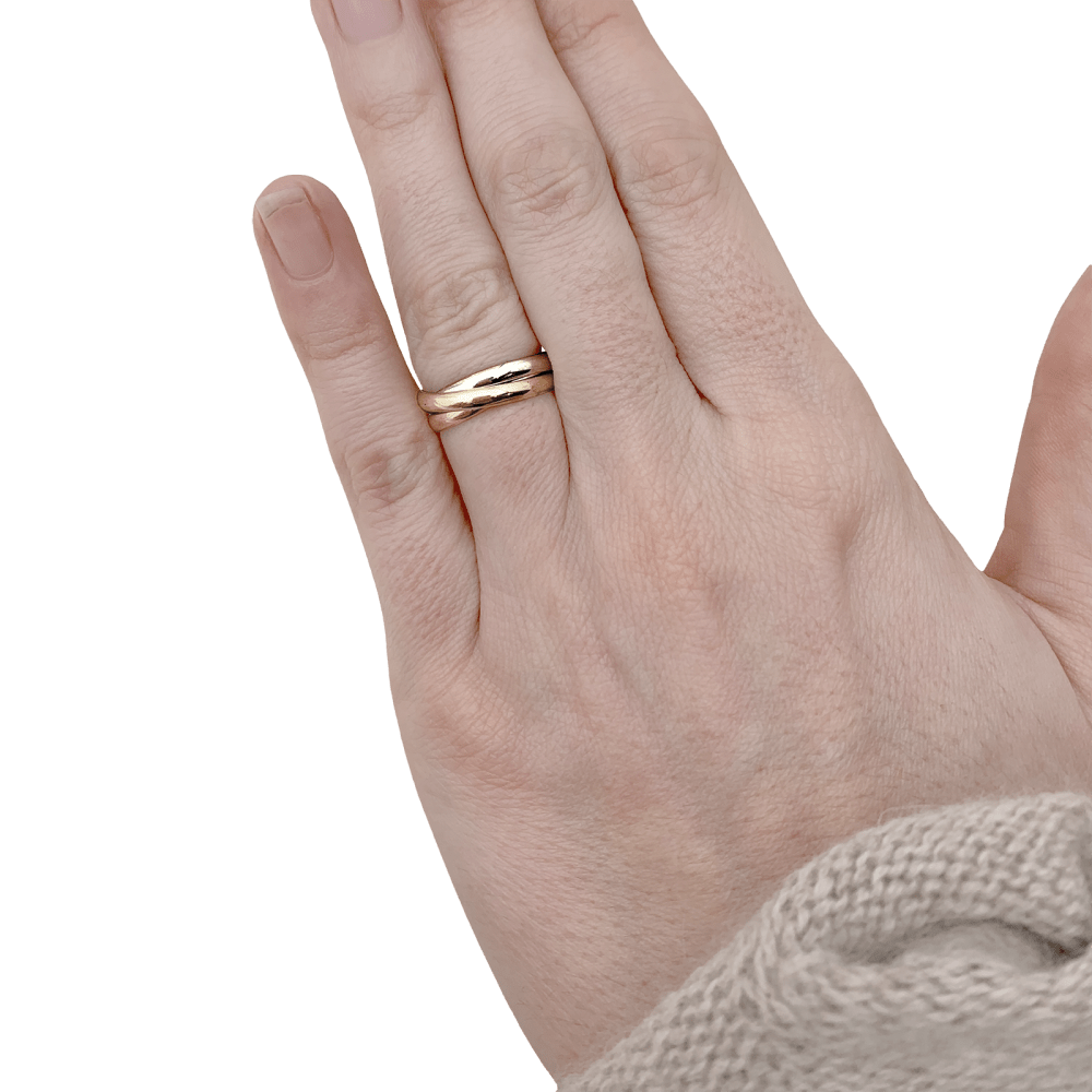 Bague Cartier, "Trinity", trois tons d'or. 5