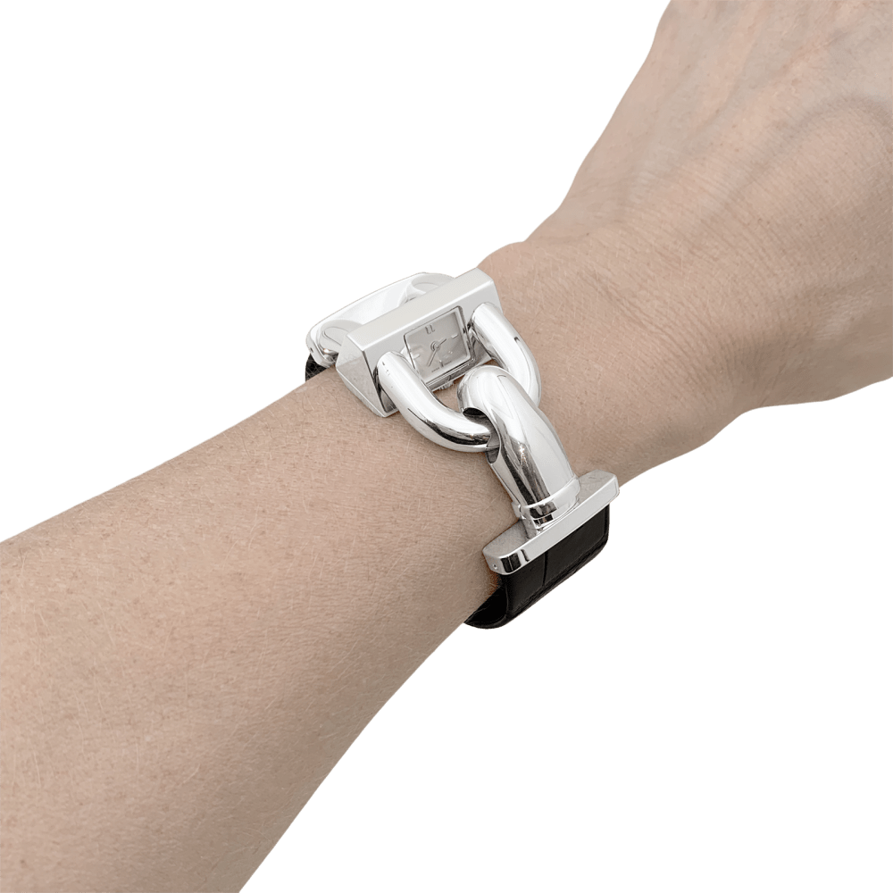 Montre Van Cleef & Arpels, "Cadenas", acier, cuir. 6