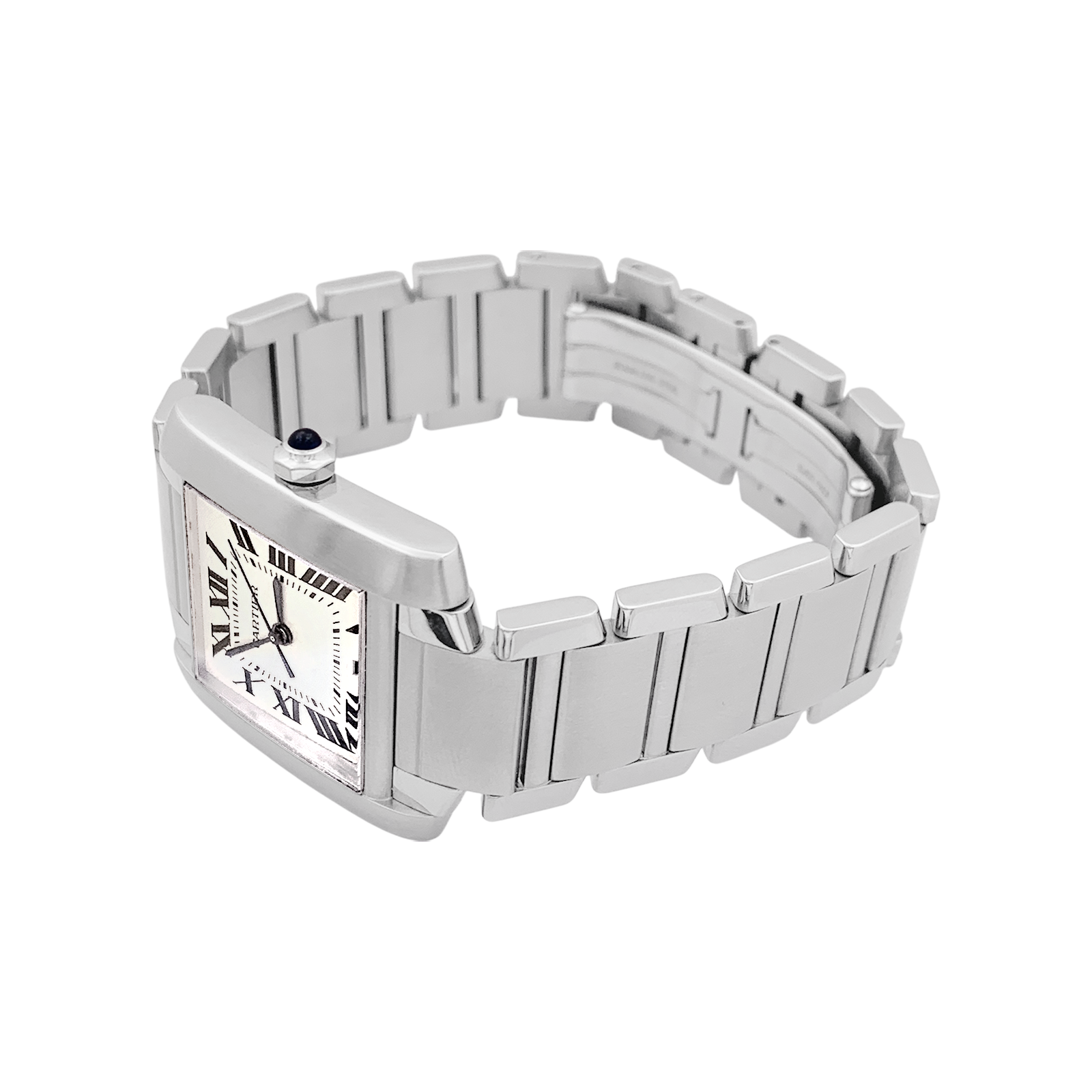Montre Cartier, "Tank Française", acier. 3
