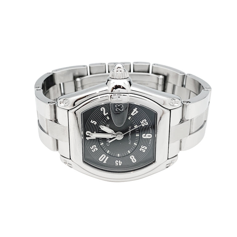 Montre Cartier Roadster en acier. bracelet cuir 2