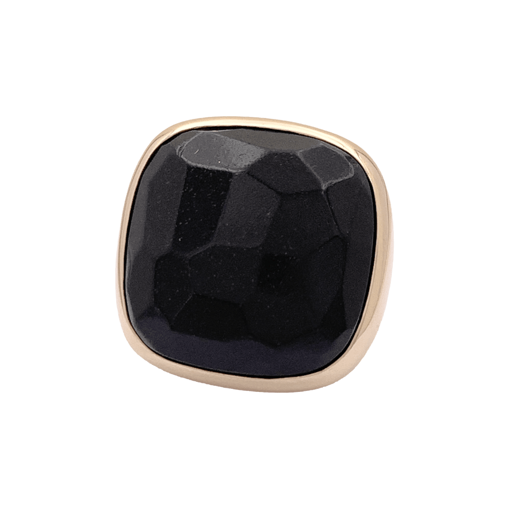 Bague Pomellato "Victoria", or rose, jais. 1