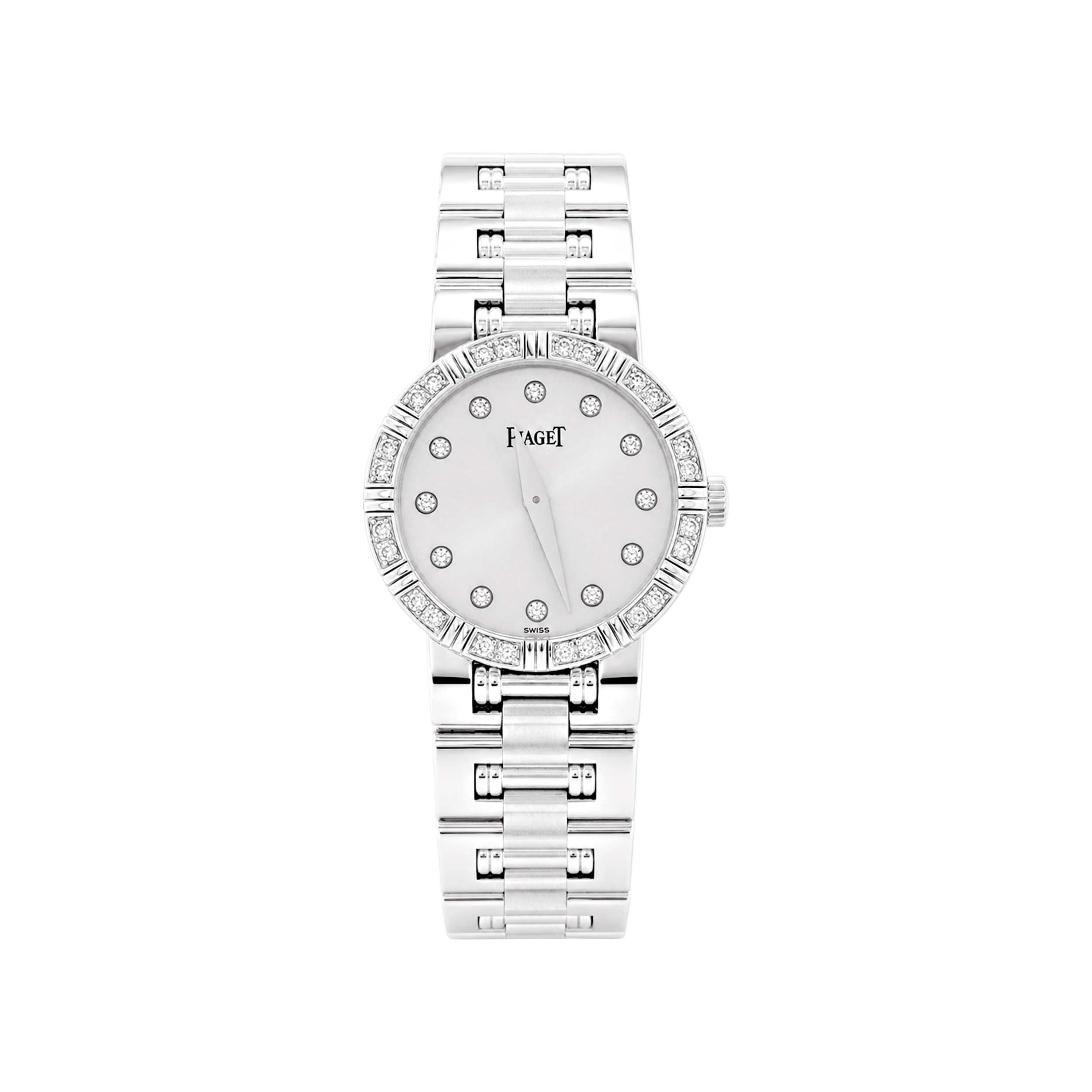 Montre Piaget, "Dancer", or blanc, diamants. 1