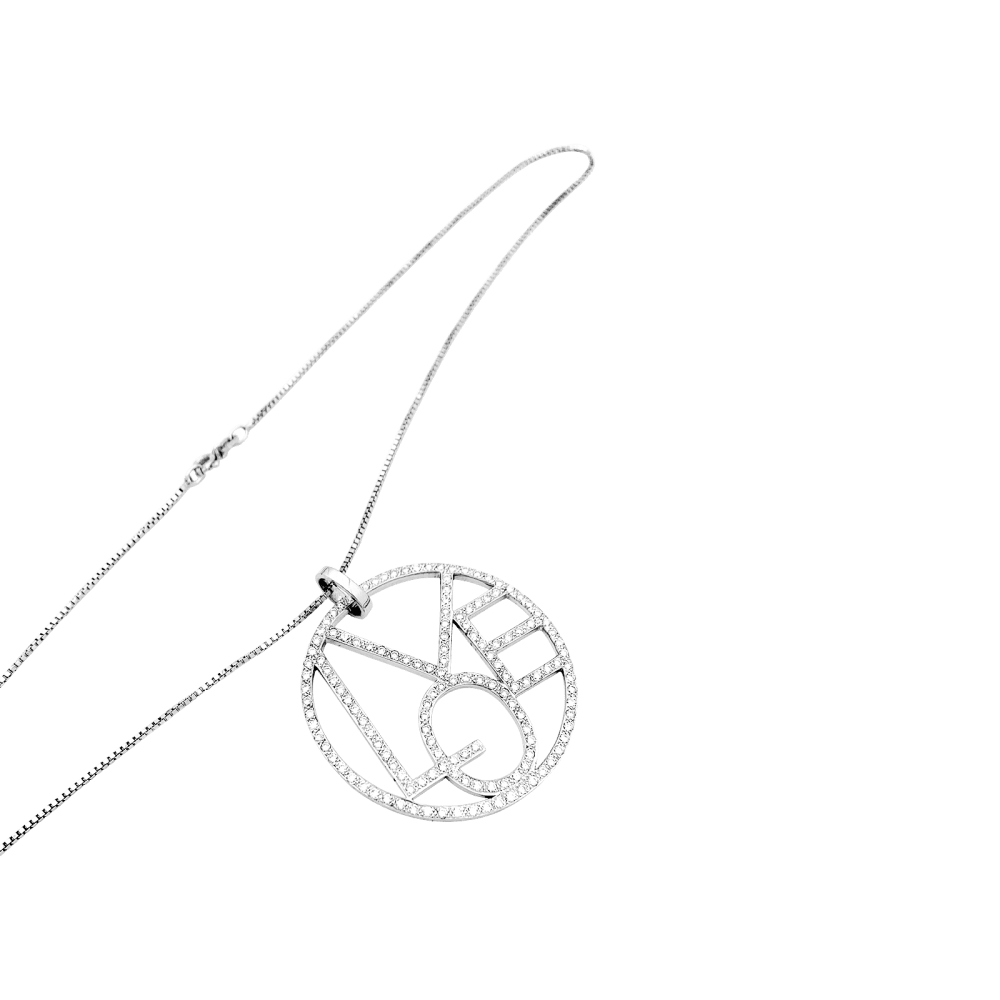 Collier Cada, "Love" or blanc et diamants. 2