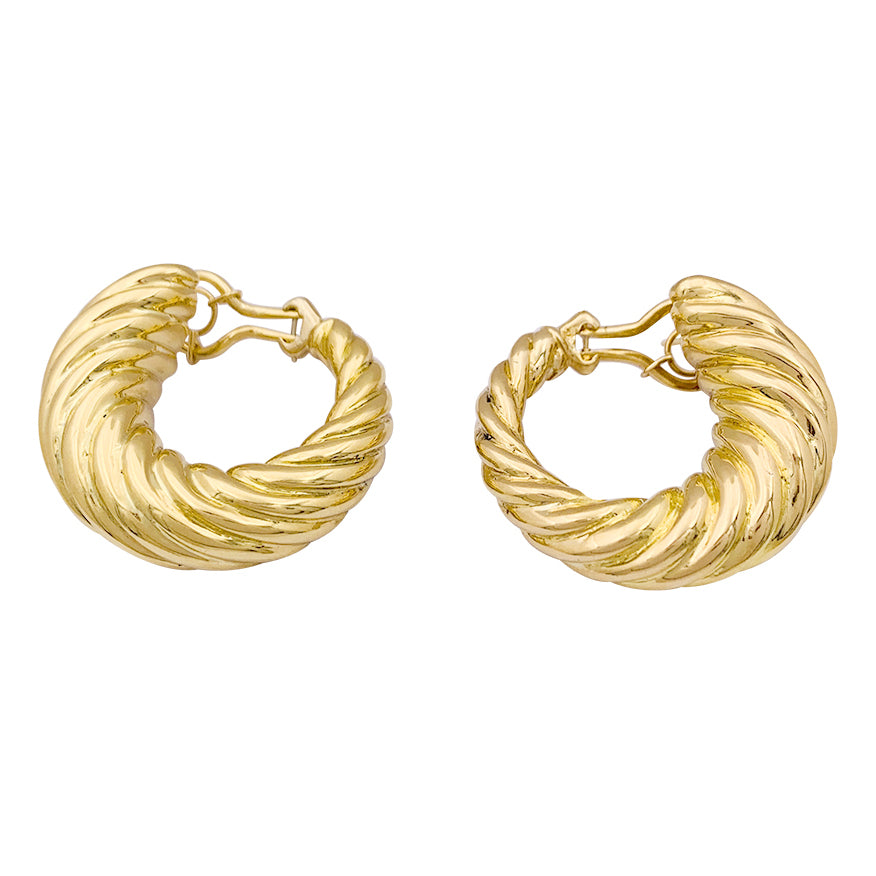 Boucles d'oreilles vintage, or jaune. 1