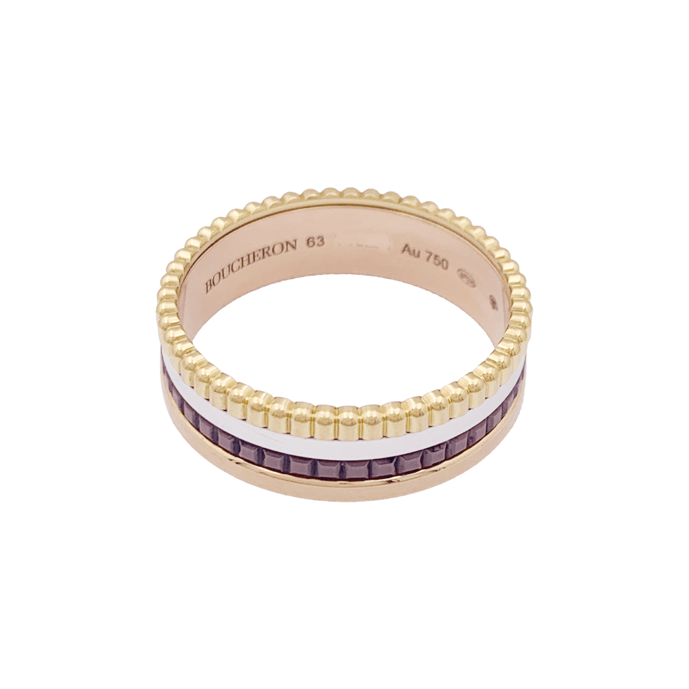 Bague Boucheron, "Quatre Classique Small",, en or rose, blanc et jaune. 3