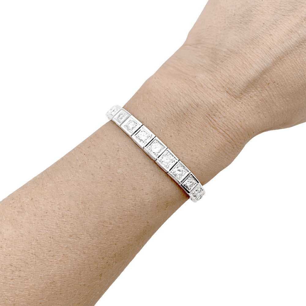 Bracelet ligne en or blanc, 4 carats de diamants. 7