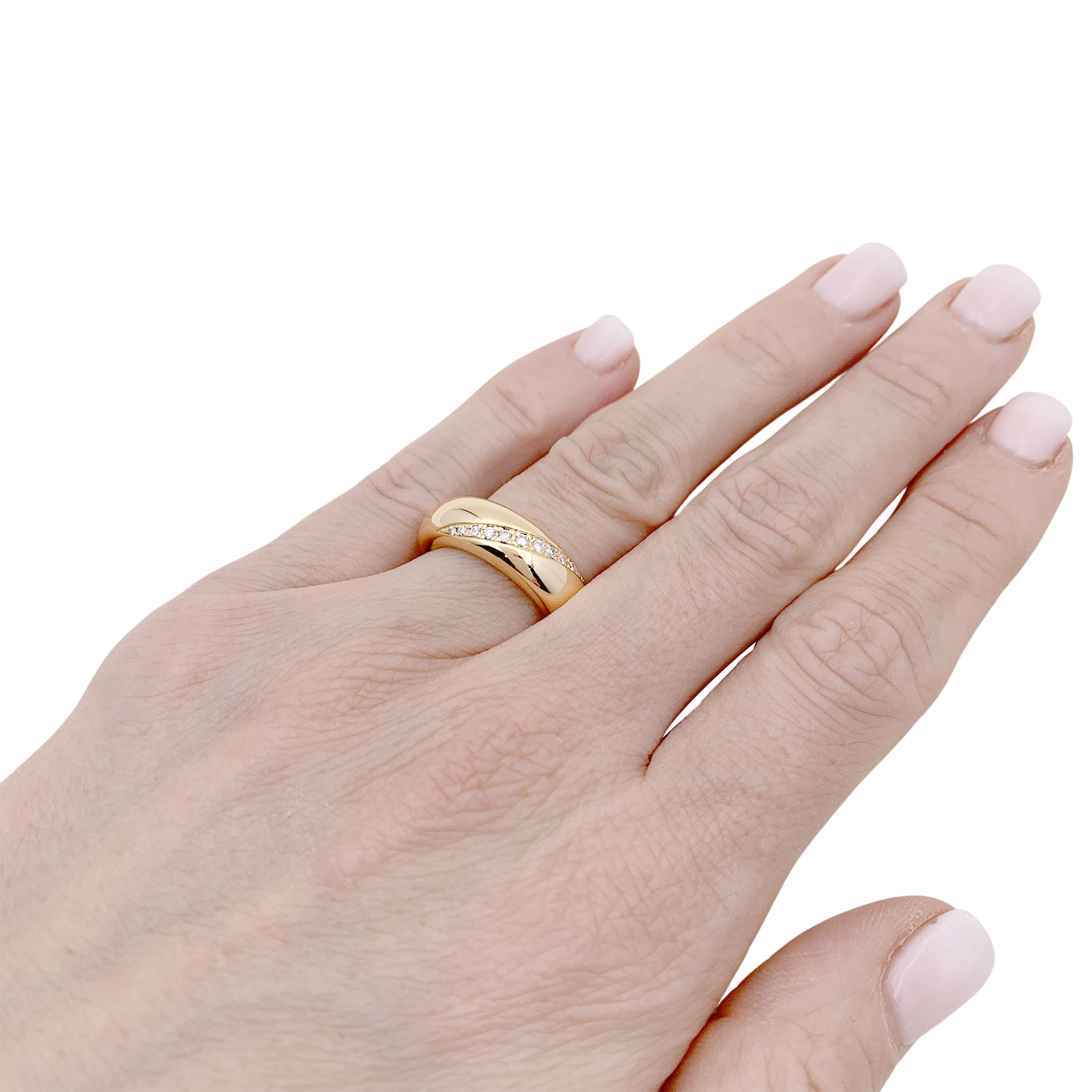Bague Chaumet "Anneau" or jaune, diamants. 5