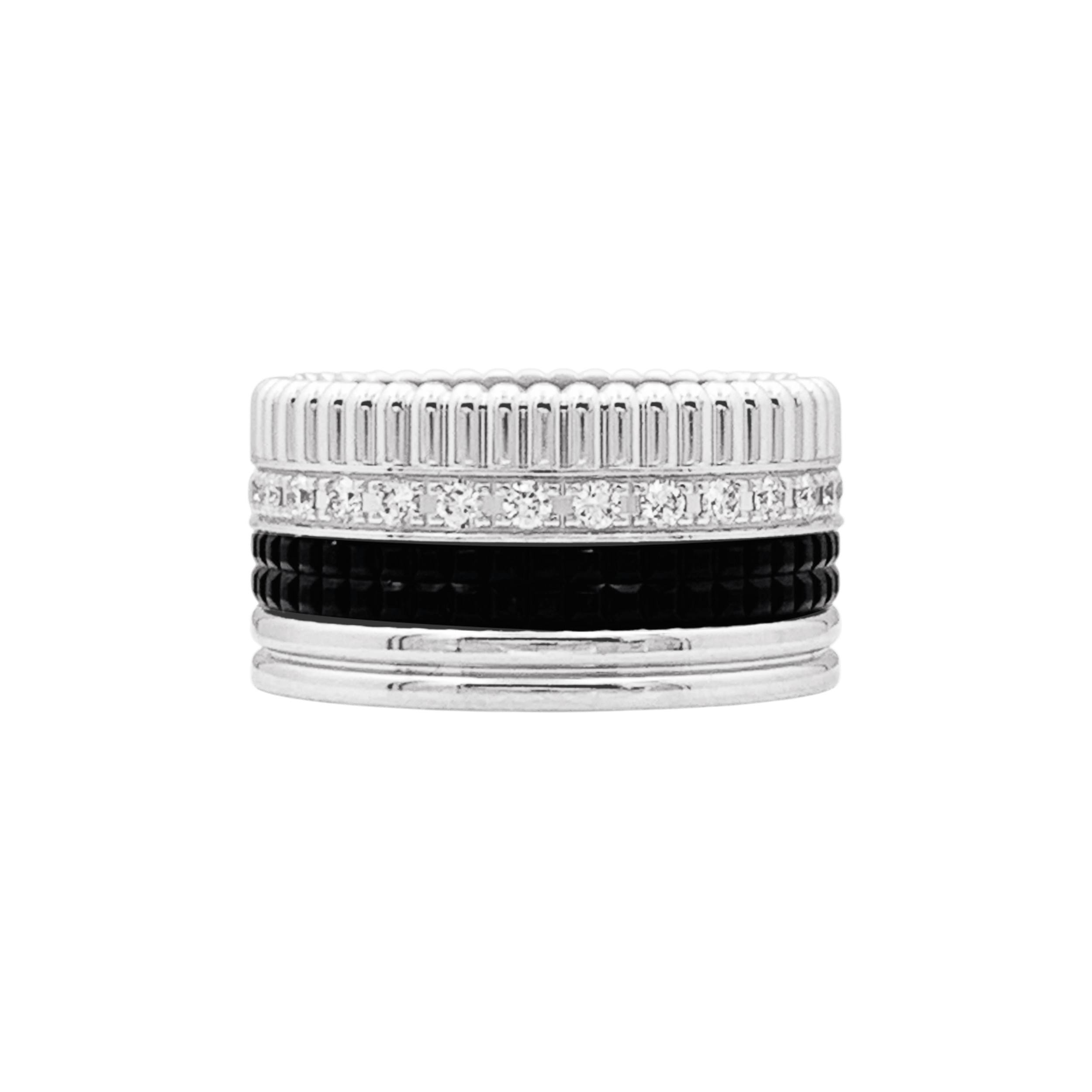 Bague Boucheron, "Quatre Black Edition Large", or blanc, PVD et diamants. 1