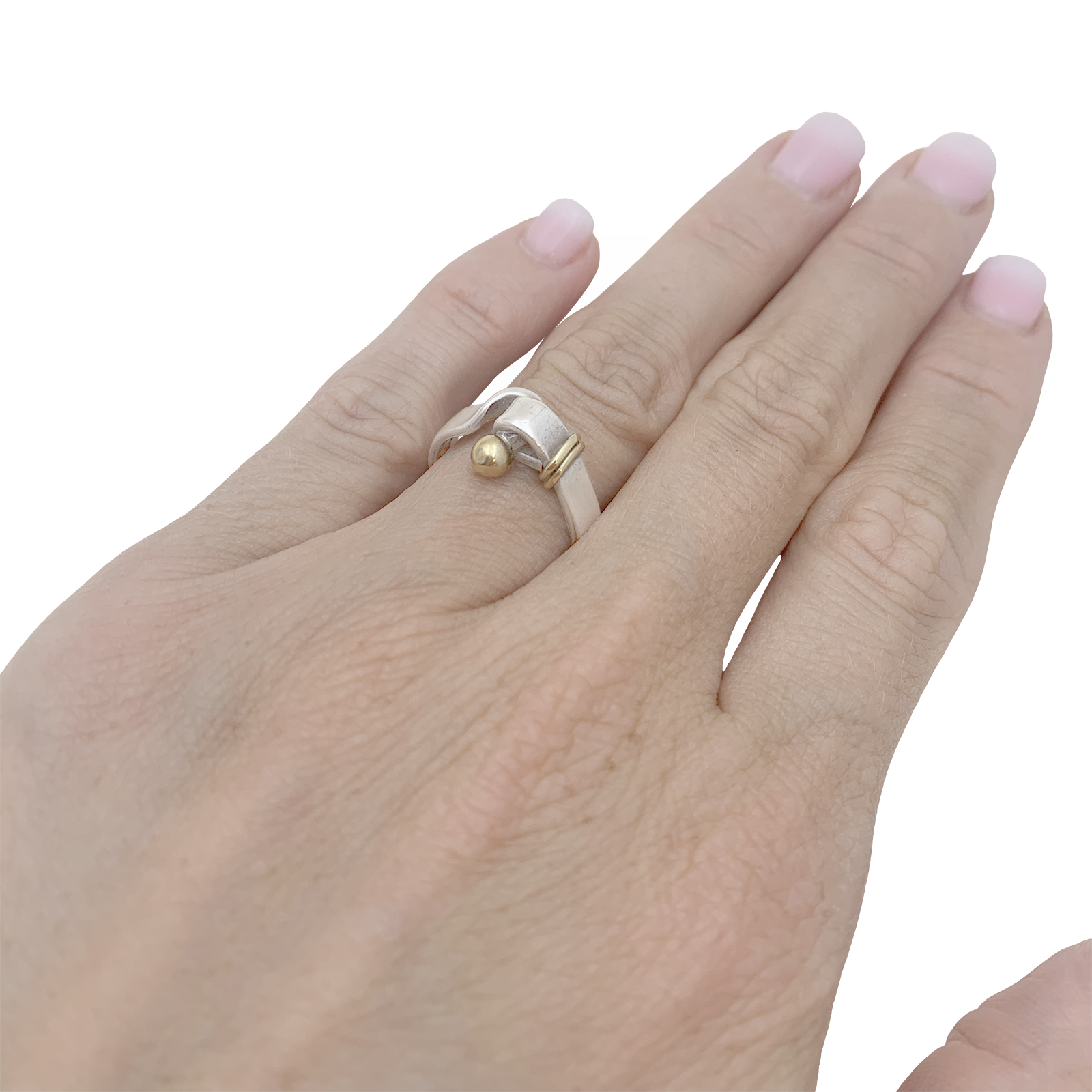 Bague Tiffany & Co., or jaune, argent. 5