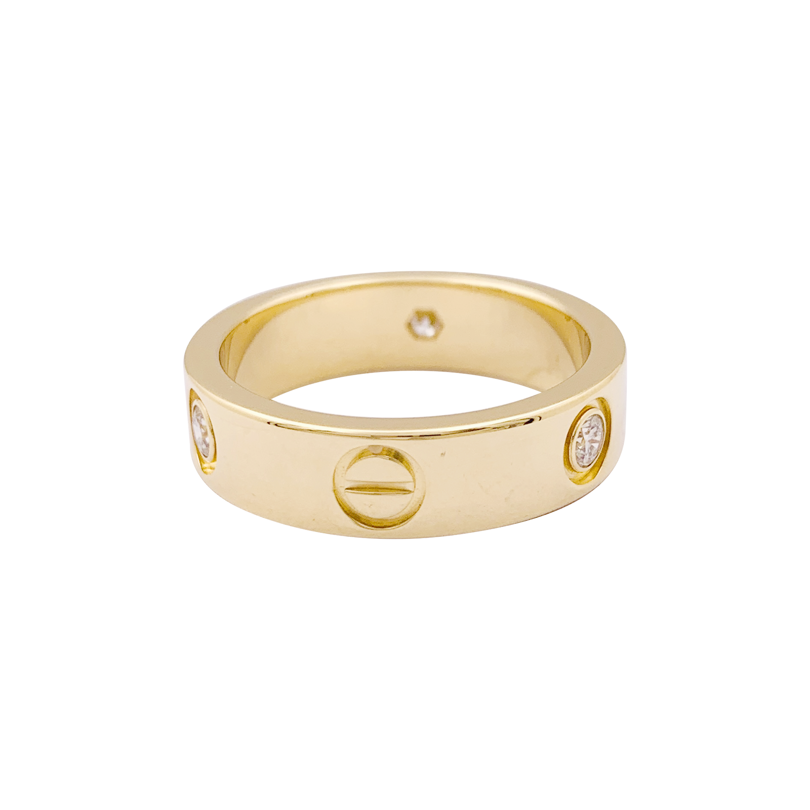 Bague Cartier, "Love 3 diamants", or jaune, diamants. 6