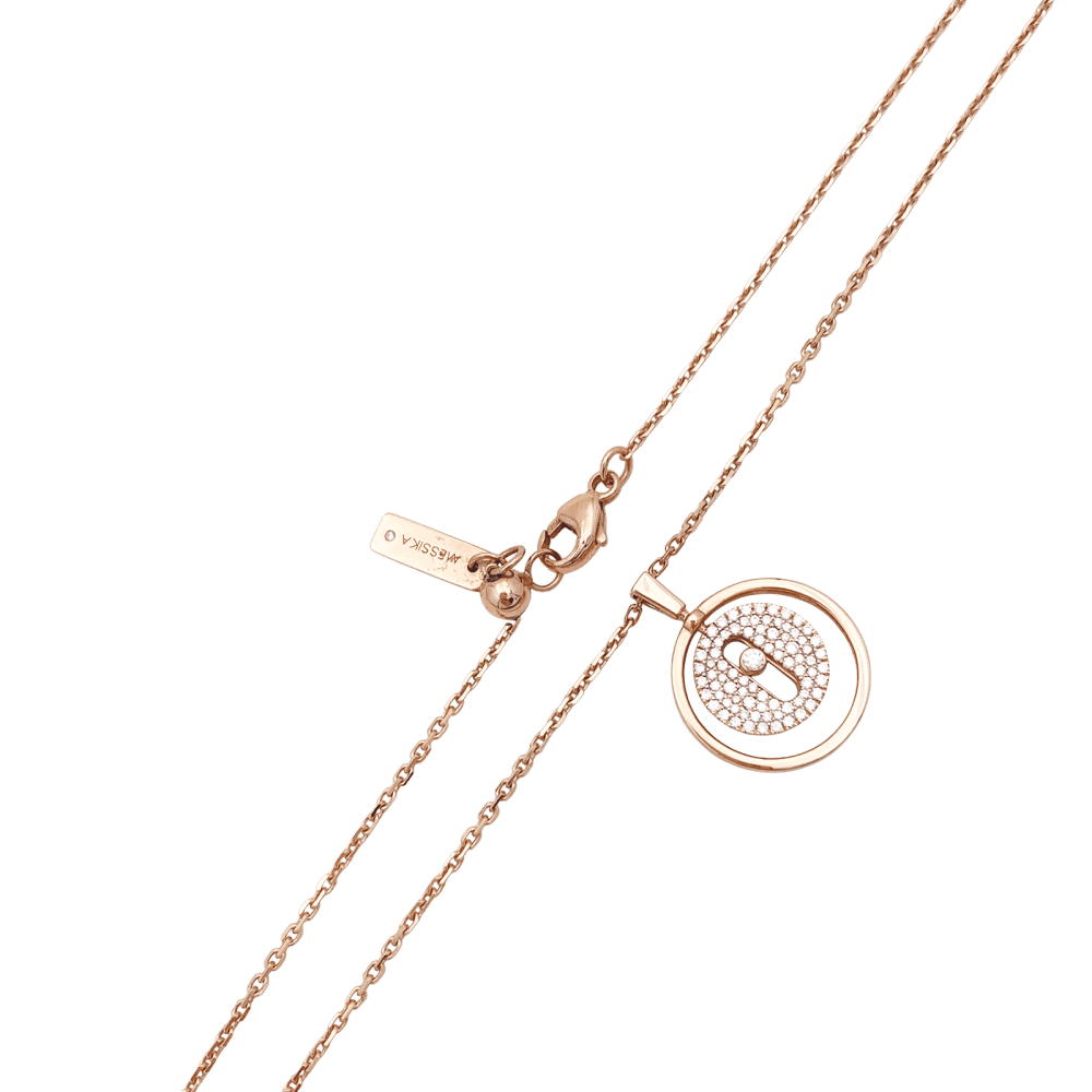 Collier Messika, "Lucky Move", or rose et diamants. 4