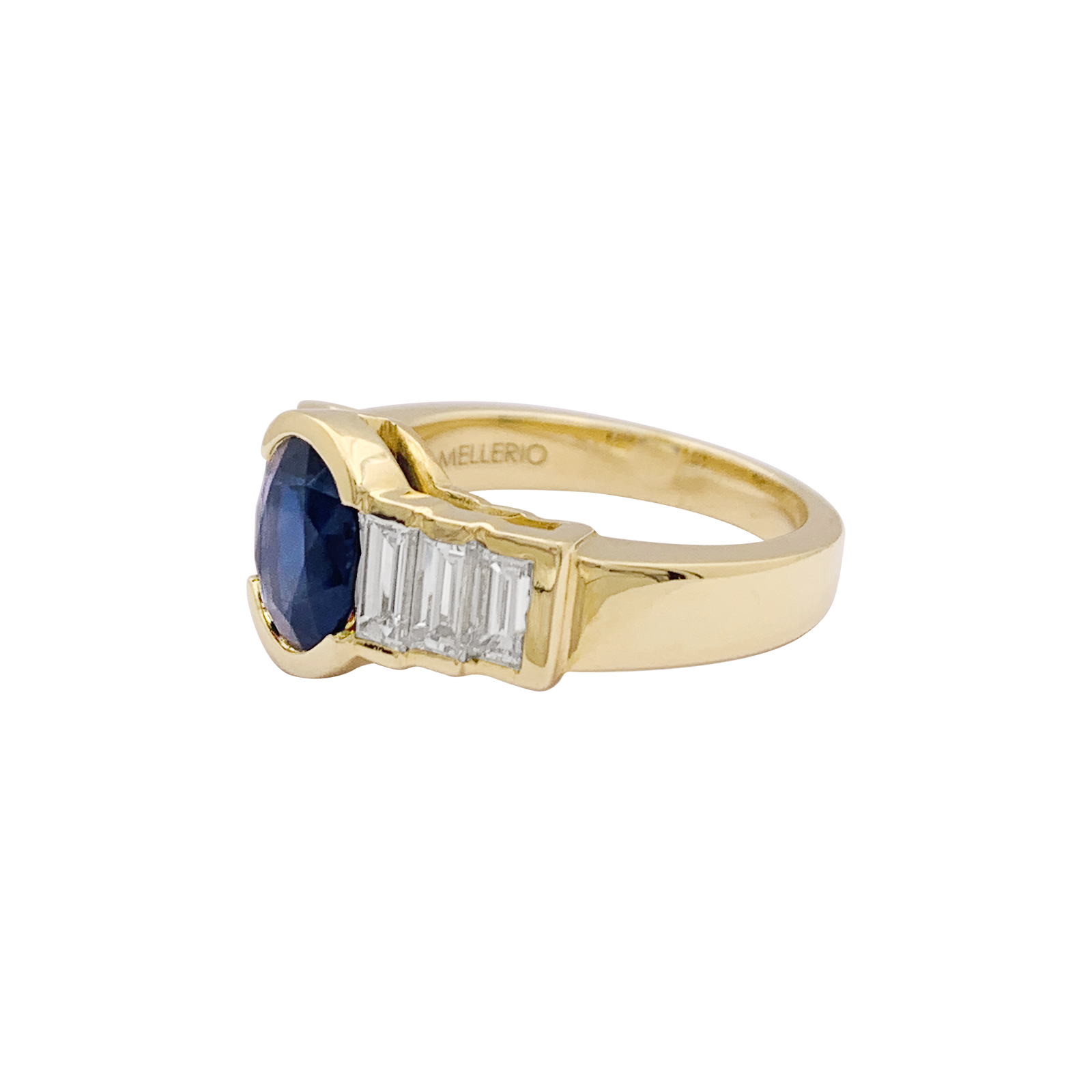 Bague Mellerio en or jaune saphir et diamants. 2