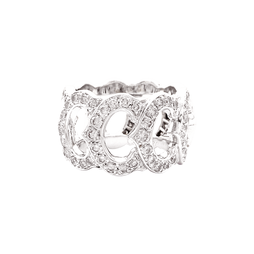 Bague Cartier, "C de Cartier", or blanc, diamants. 1