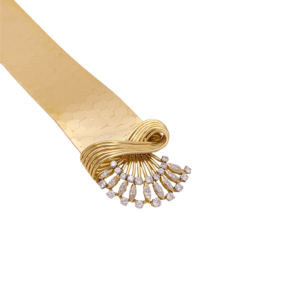 Bracelet vintage or rose, diamants. 4