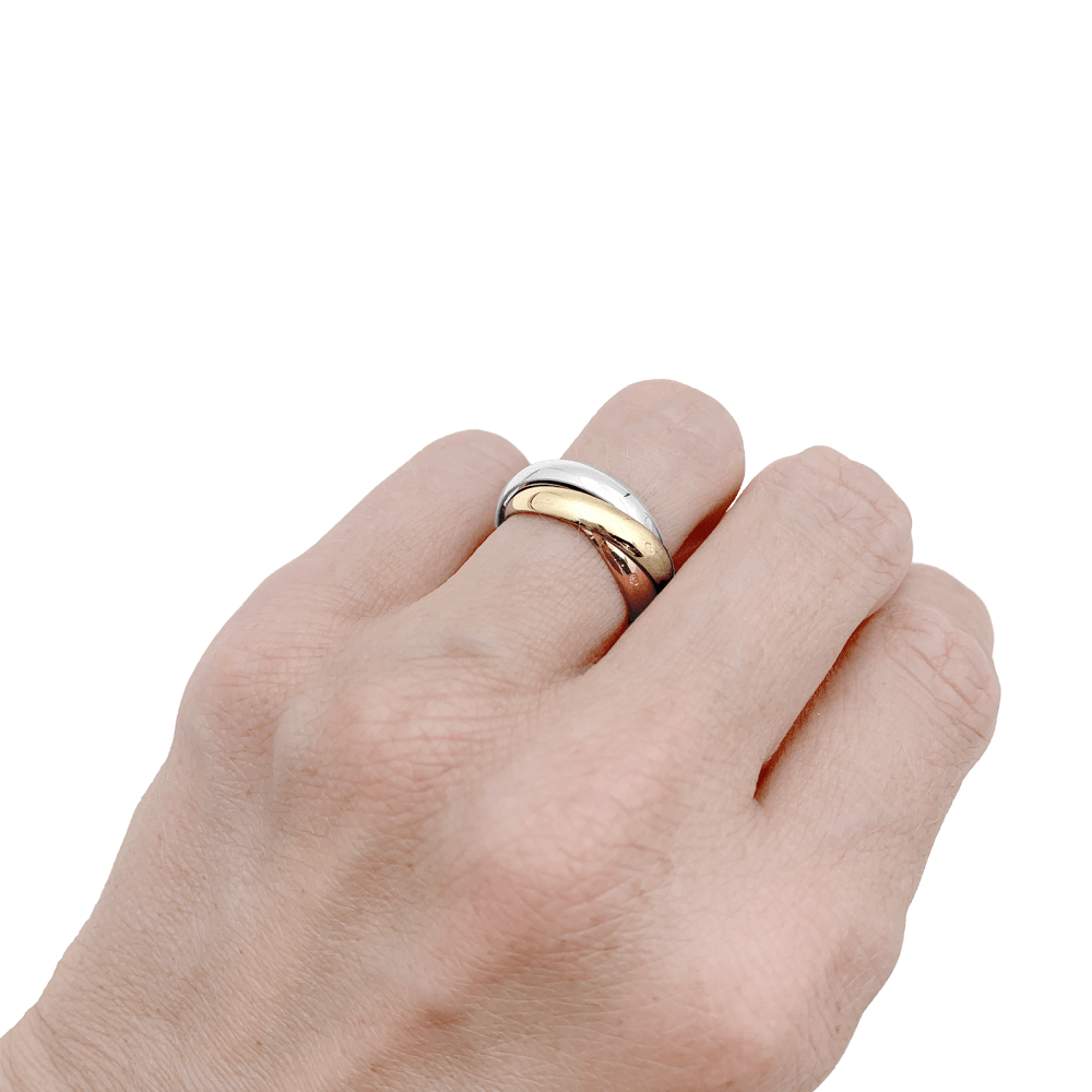 Bague Cartier, modèle "Trinity", trois tons d'or. 6