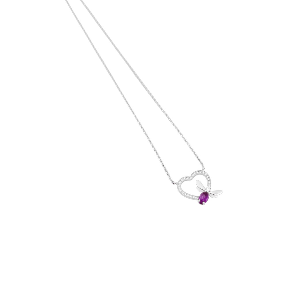 Collier Chaumet, « Attrape-moi si tu m’aimes », or blanc, améthyste, diamants. 4