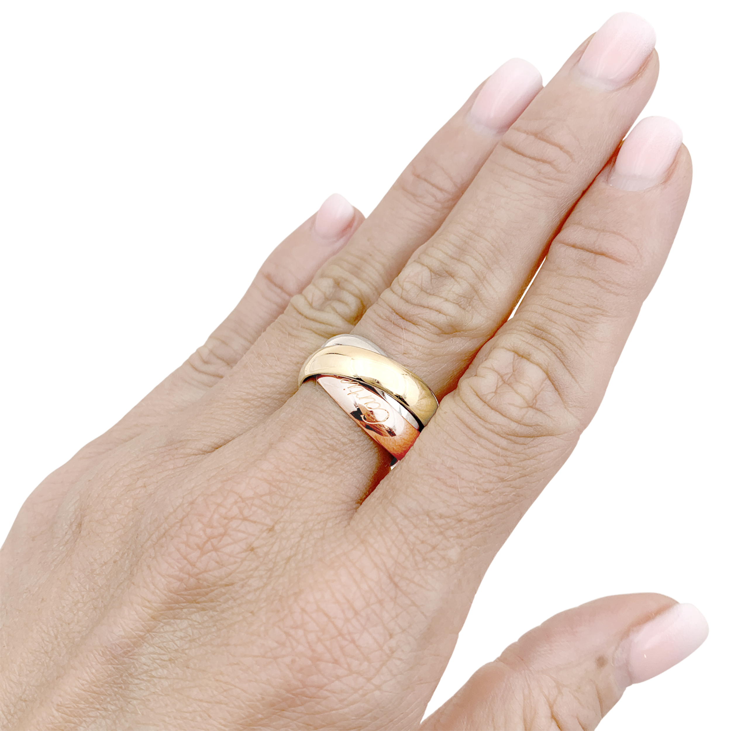Bague Cartier, "Trinity", trois anneaux en trois tons d'ors. Grand modèle. 6