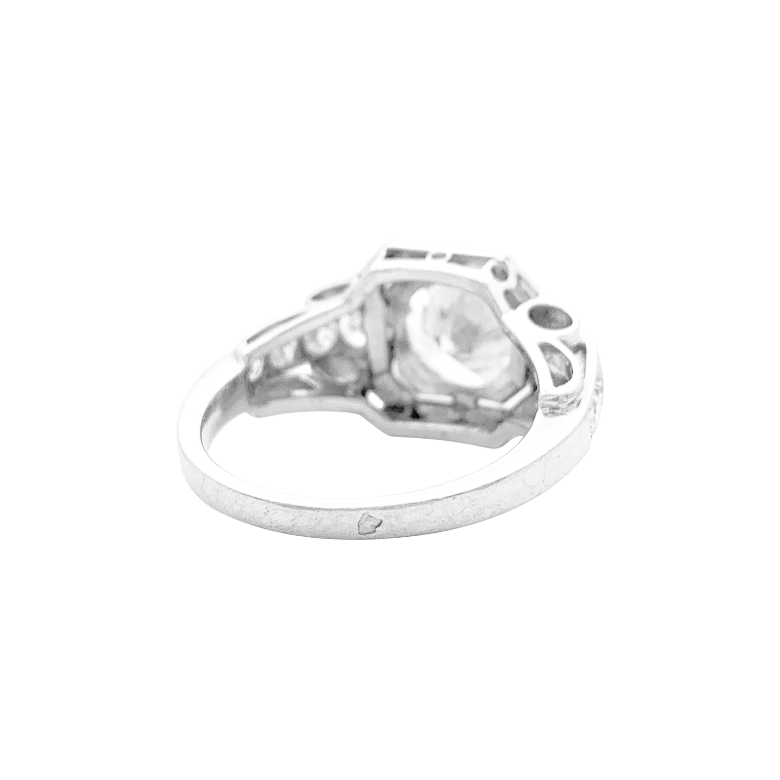 Bague ancienne Art Déco platine, diamants. 4