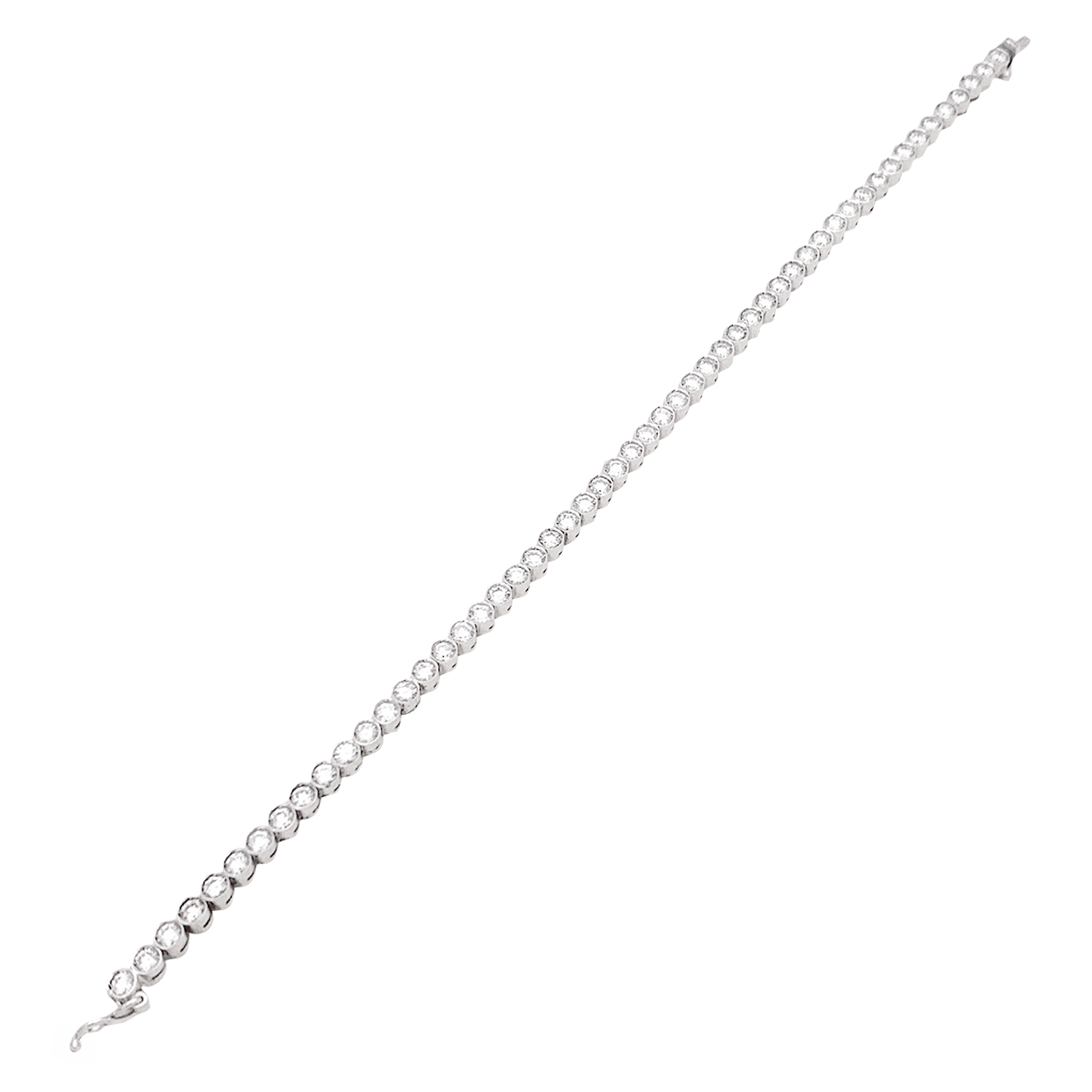 Bracelet ligne diamants en or blanc. 3