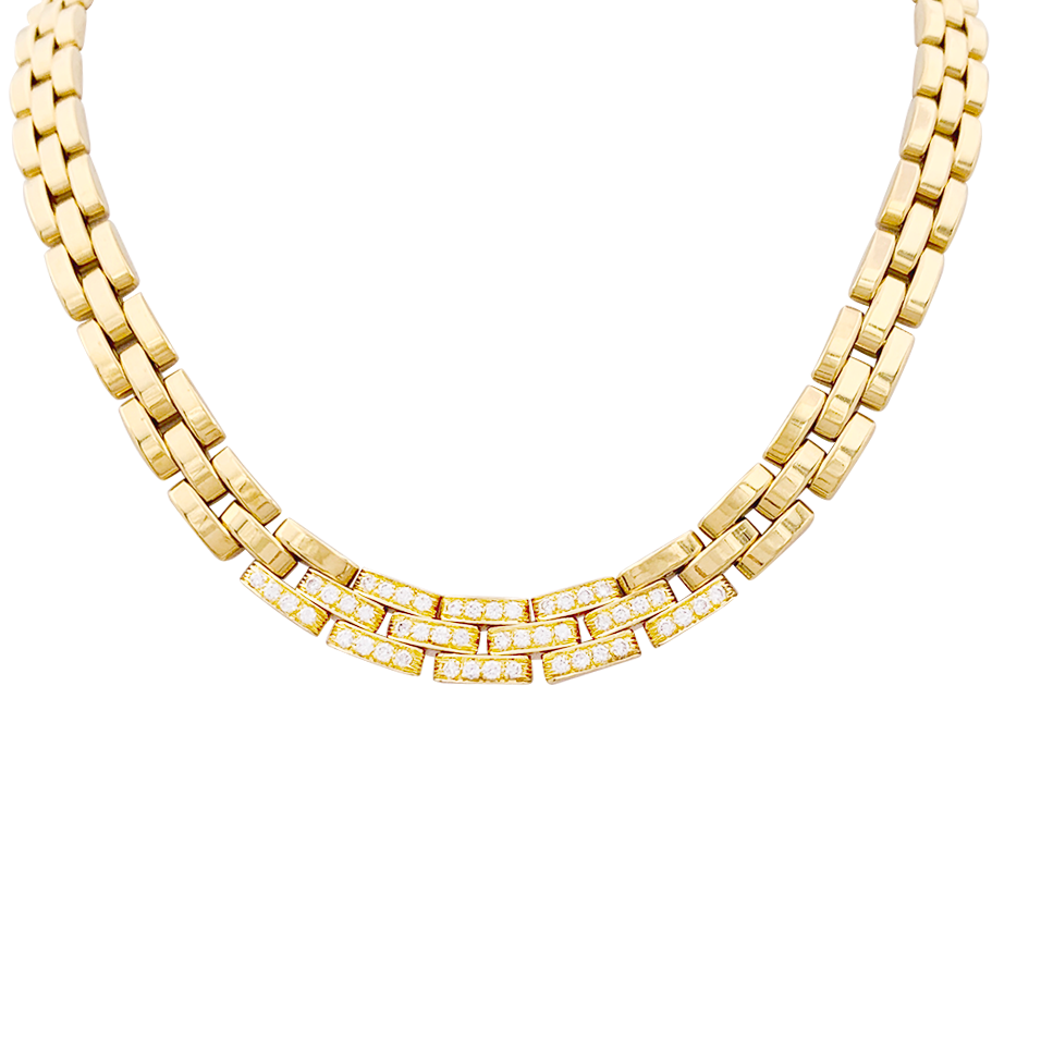 Collier Cartier "Tyrana", or jaune, diamants. 8