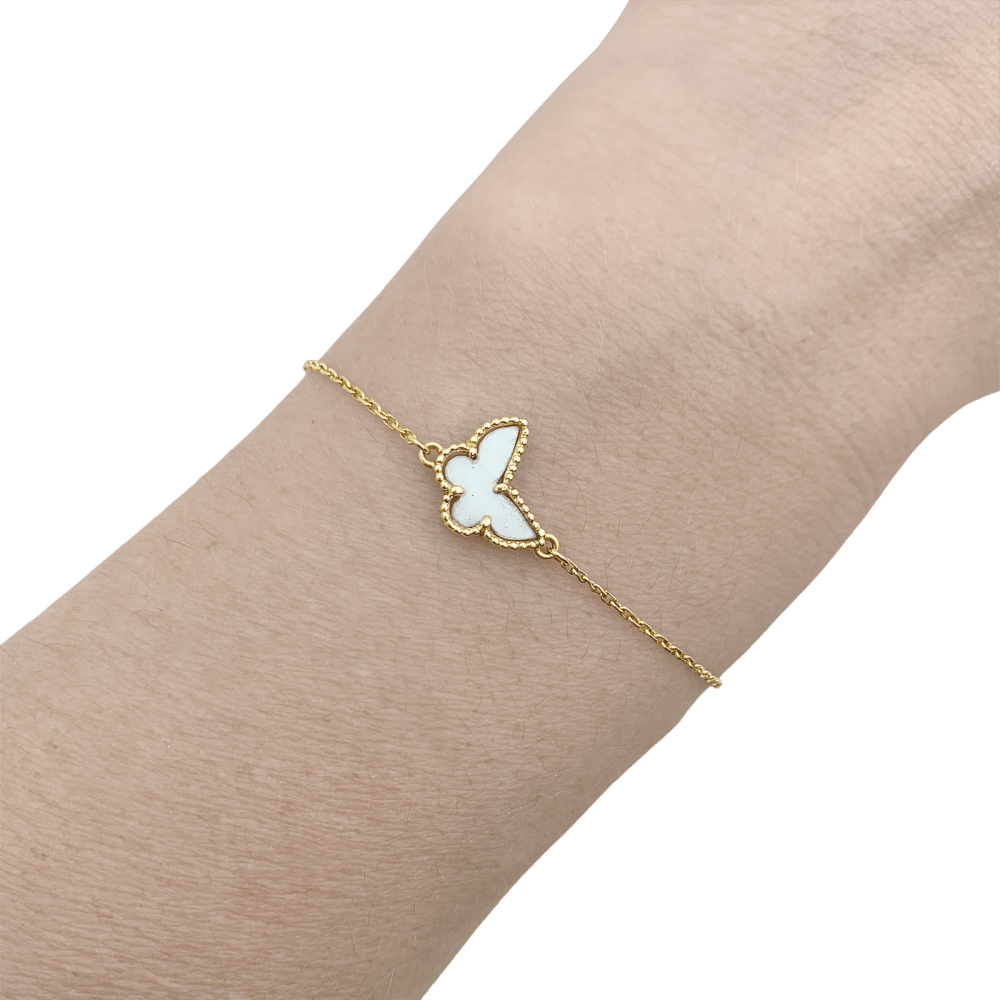 Bracelet Van Cleef & Arpels, "Sweet Alhambra" papillon, or jaune et nacre. 5