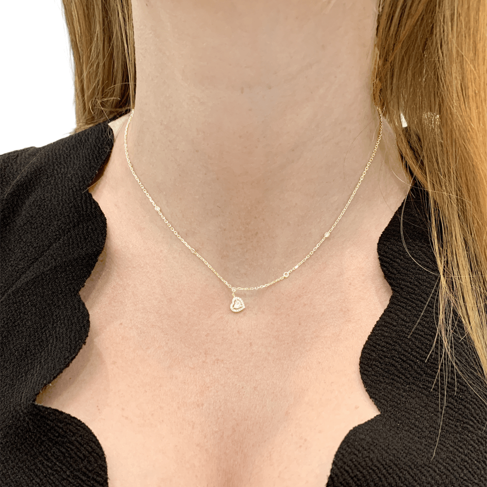 Collier Messika, "Joy Heart", or rose et diamants. 7